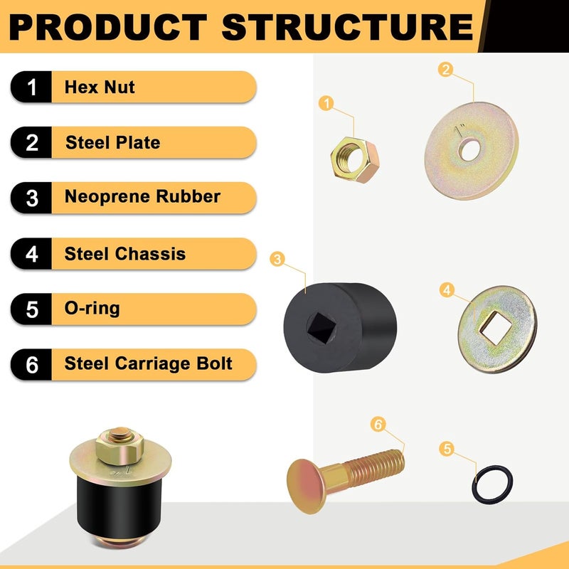 Siptenk 1" Freeze Rubber Expansion Plug 8 pcs, Automotive Rubber Expandable Freeze Plugs for Engine - Image 4